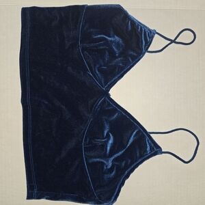 SHEIN Deep Blue Velvet Bandeau